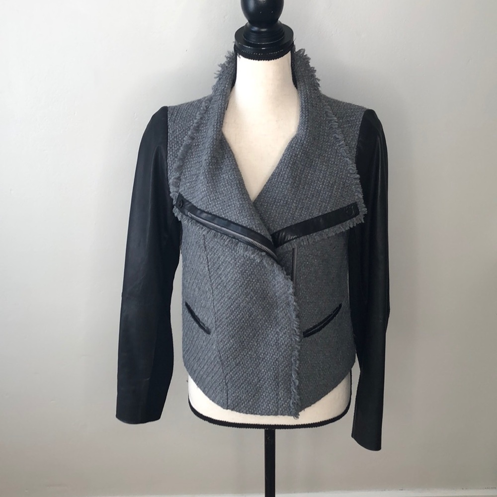 Vince Tweed and Leather jacket - Picture 4 of 13